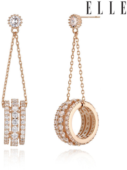 엘르악세사리 여성용 14K 쓰리라인 귀걸이 gold pin ELGPEE319