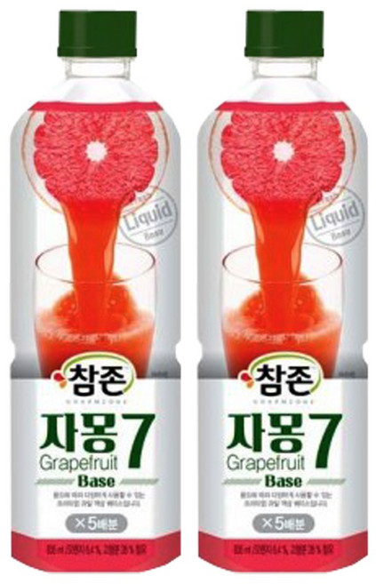 참존식품 자몽7베이스 835ml, 2개