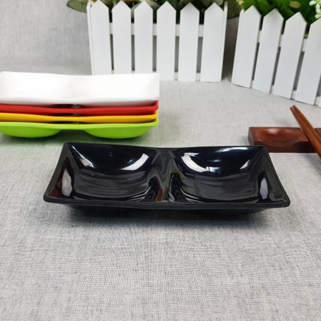 컬러 멜라민 웰빙 2절 찬기 BB 반찬, 컬러멜라민 웰빙2절찬기대 G-5033-1, 검정, 1개