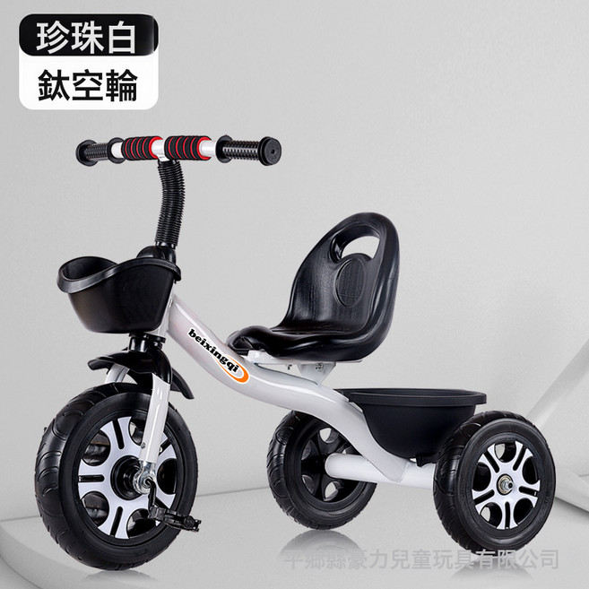 DFMEI 貝星奇兒童三輪車腳踏車2-6歲寶寶男孩自行車小孩童車嬰幼兒推車, 大S米奇豪華鈦空白色:如圖