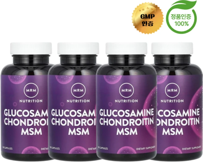 MRM 뉴트리션 4개X 글루코사민 콘드로이친 상어연골 MSM 캡슐 90정, 4개 - 쿠팡