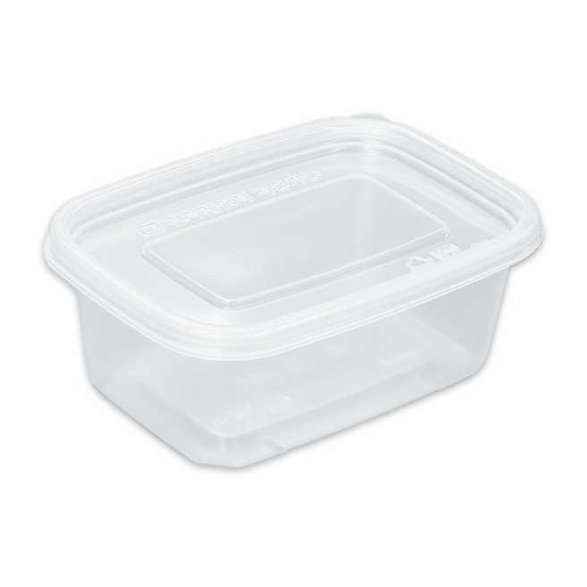 버디팩 PP내열 투명 밀폐 사각 미니 죽용기 400ml, 50세트, 1개