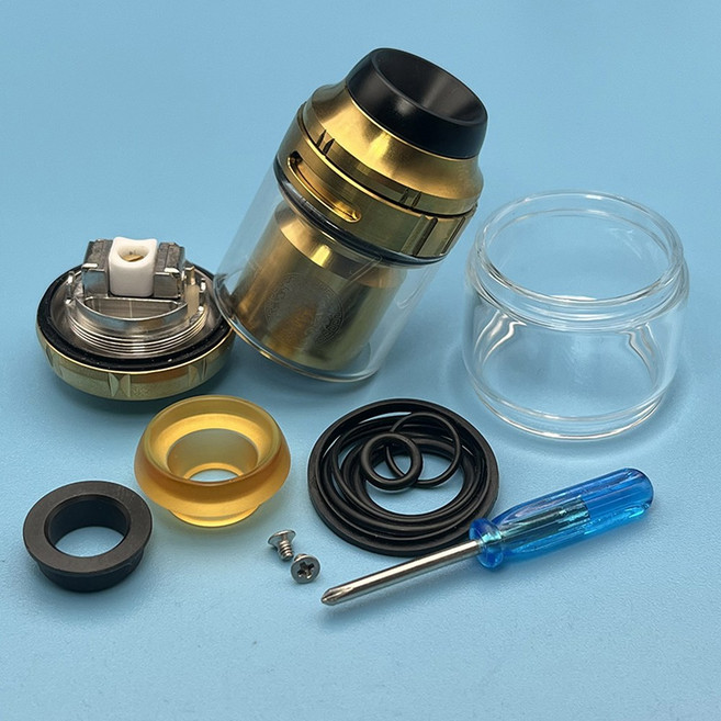 ZEUS RTA 듀얼 메쉬 베이스 코일 탱크 분무기 모드 510 25MM ADING 데크 기화기, Gold Mesh RTA