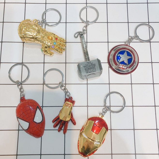 수리39링 마블키링 아이언맨 자동차키링 키홀더, 1개, 아이언맨 장갑
