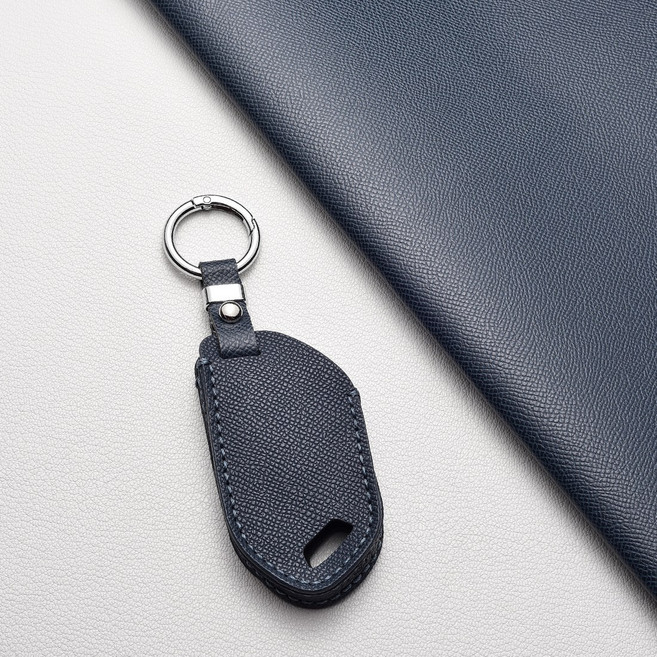 기아 전용 천연 소가죽 스마트키 커버 (더뉴 쏘렌토/스포티지/카니발/더뉴 K5/K8/EV6/EV3/DL3/MQ4 신형 적용) 7버튼 9버튼 가능, 기아 H9 타입(9버튼), 다크 네이비