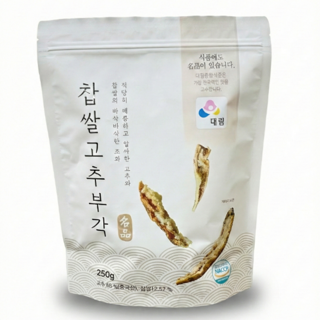 대림종합식품 글루텐프리 찹쌀고추부각 튀각, 250g, 3개