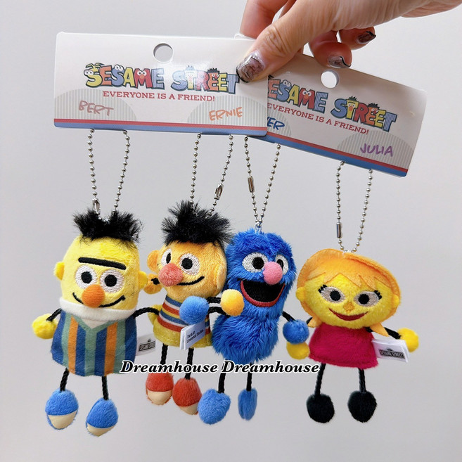 Sesame Street 玩偶吊飾, 芝麻街 伯特 bert 恩尼 ernie, 1個