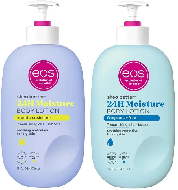 EOS 시어버터 24시간 수분공급 바디로션 코코넛워터 무향 세트 16fl oz, 2개, 473ml - 쿠팡