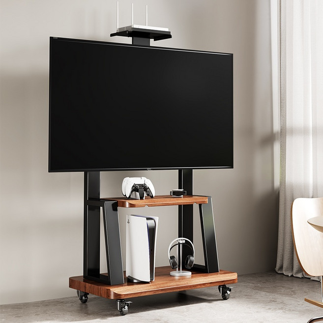 100인치티비거치대 이동식 이동형 85인치TV스탠드 65인치 75인치 스탠드 플로어, 02.월넛 32-70인치 내하중 255, 1개