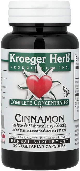 Kroeger Herb Co Complete Concentrates Cinnamon 90 Vegetarian Capsules, 1개 - 쿠팡