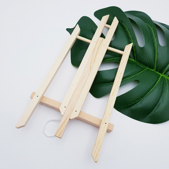 [조한스토어] 미니 나무 이젤 사진 보드판 메뉴판 받침대 거치대 소품