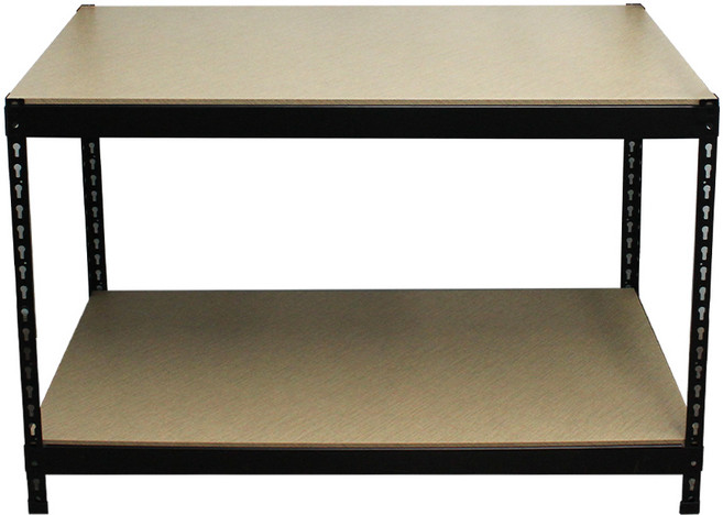 무볼트 조립식 작업대 이동식 포장테이블 택배 작업다이, 02. 조립식 작업대 베이직_2단, 블랙, 1500x800, 1개