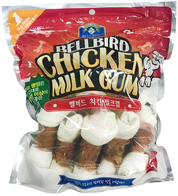 밸버드 치킨밀크껌 큰사이즈1kg X 2봉 코스트코 애견덴탈껌, 치킨밀크, 1kg, 2개