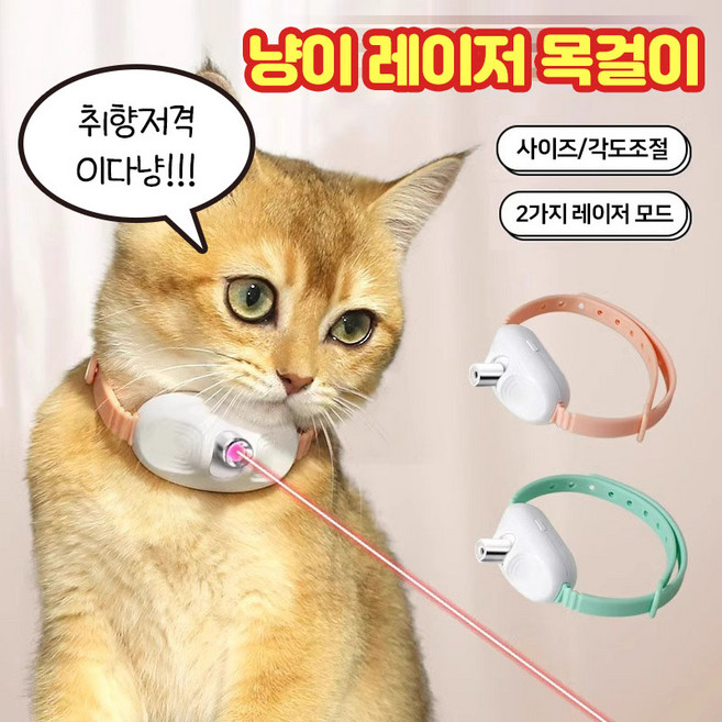 앤트앤비 고양이 장난감 LED 무빙 레이저 목걸이, 1개, 민트