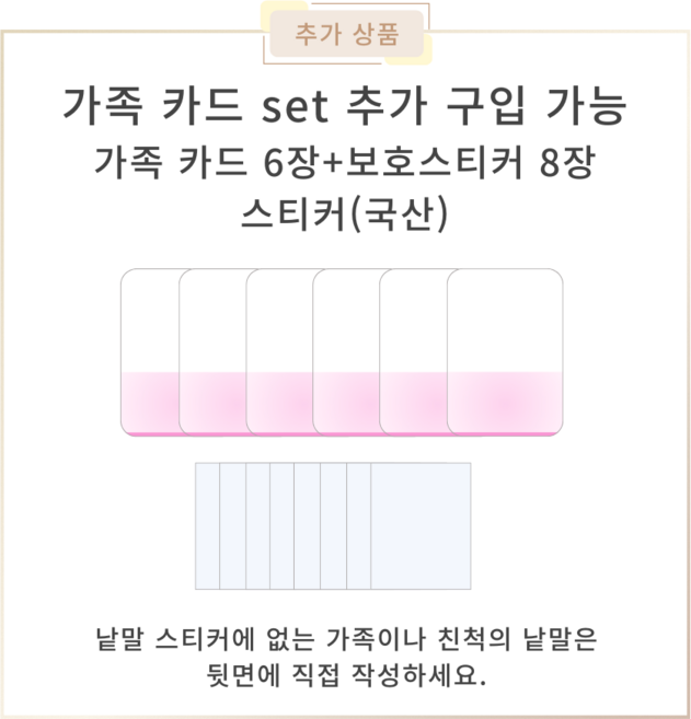 노리낱말카드 210장 한글 영어 실사 플래시카드 아기낱말카드 굿게임에듀, + 가족카드(카드6장+보호스티커8장 2400원), 1개