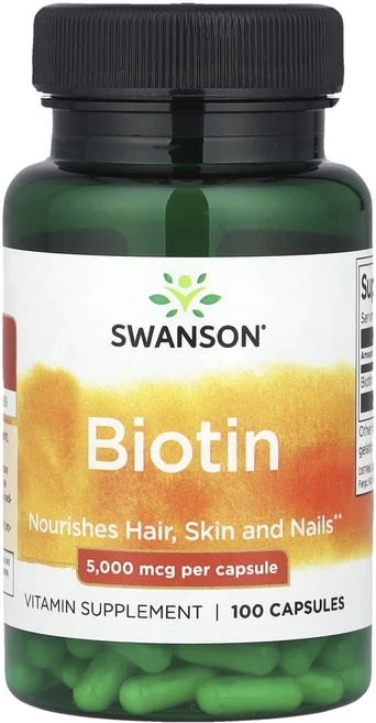 Swanson 비오틴 5000mcg 캡슐 100정, 1개 - 쿠팡