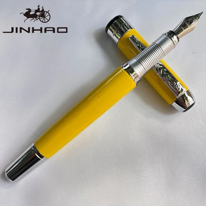 1 PCS JINHAO 250 럭셔리 브랜드의 새로운 비즈니스 기념품 아름다운 서예 및 미술 만년필, 04 Yelow silver