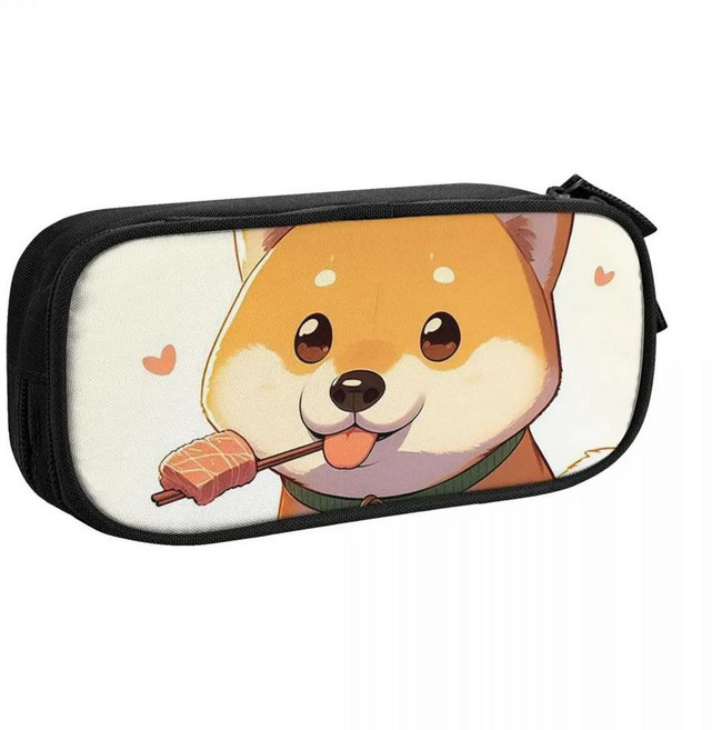 동물 시바견 대용량 필통 펜 가방 박스 학생용 문구 학교 사무실, 1개, 색상: 1. 5