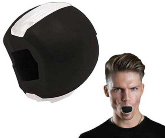 음식 급료 실리카 젤 JawLine 운동 쉽는 공 근육 훈련 적당 공 목 얼굴 토닝 덕 공 근육 운동가 조련사, 검정