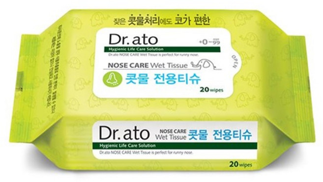 [닥터아토] 콧물전용티슈20매(휴대용) 10팩, 60g, 20개입, 10개
