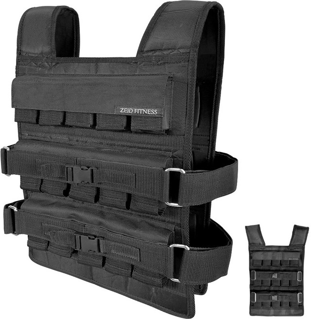 중량조끼 30kg 무게조절 웨이트 크로스핏 중량 스쿼트 조끼 벨트 풀업 딥스 맨몸운동, 블랙