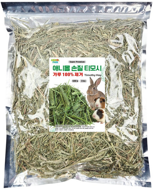 애니몰파크 수제1번초 손질 티모시 토끼 건초 사료, 1개, 500g