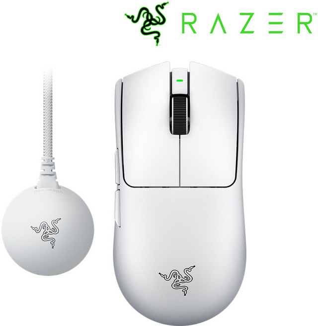 [RAZER 공식 판매점] 레이저 바브사 마우스 VIPER V4 PRO 게이밍 초경량, RZ01-0563, WHITE