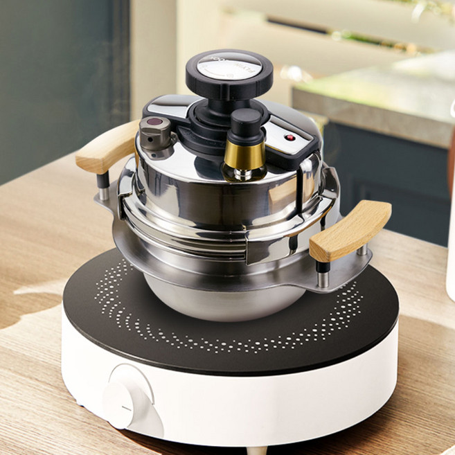 가마솥 솥밥 통3중 IH 1~2인용 압력밥솥 최대 2인용 받침대포함 5중안전장치 인덕션 가스 사용가능, IH압력밥솥받침대포함