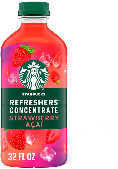 Starbucks 스트로베리 아사이 농축액 스타벅스 리프레셔스 스트로베리 스타벅스 주스 907g, 907ml
