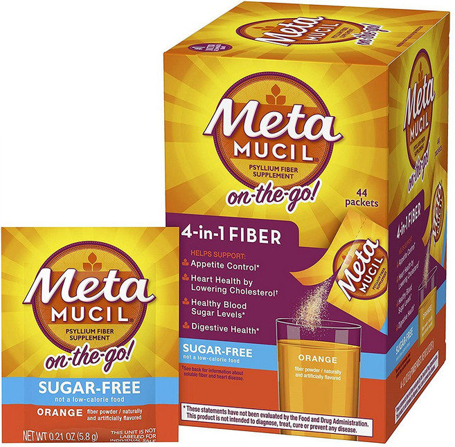 메타무실 4-In-1 Fiber Orange Flavored (Pack Of 44), 1개, 255.2g