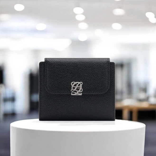 루이까또즈 여성 블랙 로고 소가죽 반지갑 여자 지갑 선물추천