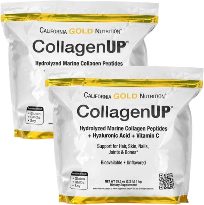 1+1 캘리포니아골드뉴트리션 CGN 가수분해 콜라겐 펩타이드 CollagenUp 무맛 1kg 히알루론산 히알론산나트륨 아스코르브산칼슘 칼슘아스코베이트, 2개 - 쿠팡