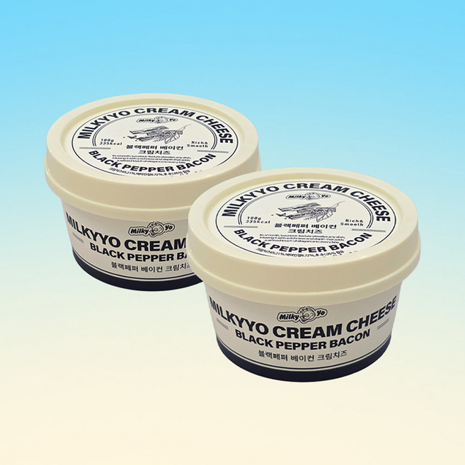 밀키요[고단백 고치즈함량 저칼로리]프리미엄크림치즈 100g 블랙페퍼베이컨 2개입, 2개