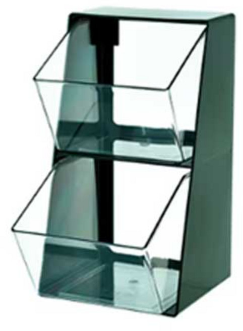 [H2TL] 캡슐커피 티백 2단 보관함 / 티타임 탕비실 소품 다용도 정리함, 1개, 그린