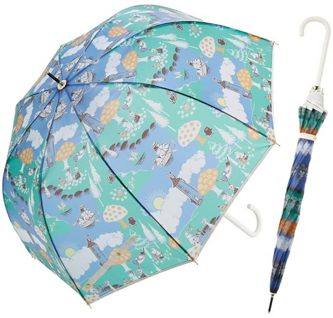 오가와 Ogawa 2025 장우산 비닐 우산 무민 무민 / 60cm 8개 뼈 점프식 72073