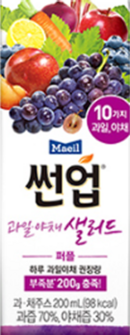 썬업 과일야채샐러드 퍼플 200ml 12팩, 12개