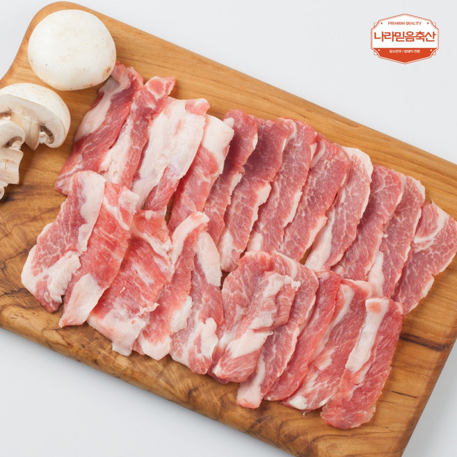 [당일배송]나라믿음축산 국내산 1등급 한돈 암돼지 돼지고기 구이용 맛있는 냉장 등심덧살 가브리살 300g 500g