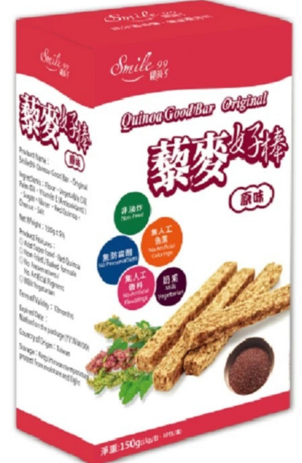 Smile99 藜麥好棒(原味)/盒 非油炸 無防腐劑 無人工色素, 150g, 1個