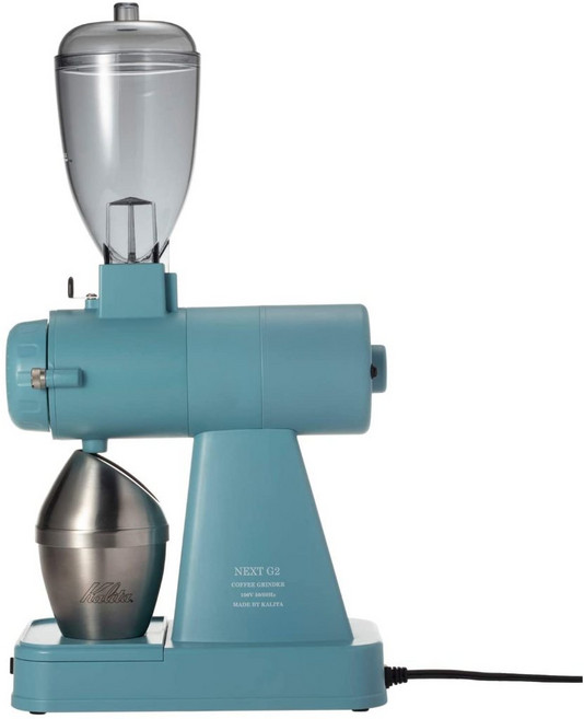 Kalita NEXT G G2 咖啡磨豆機 日本製 一年保固 電動陶瓷平刀盤 慢速低發熱, NEXT G2 水藍, 1個