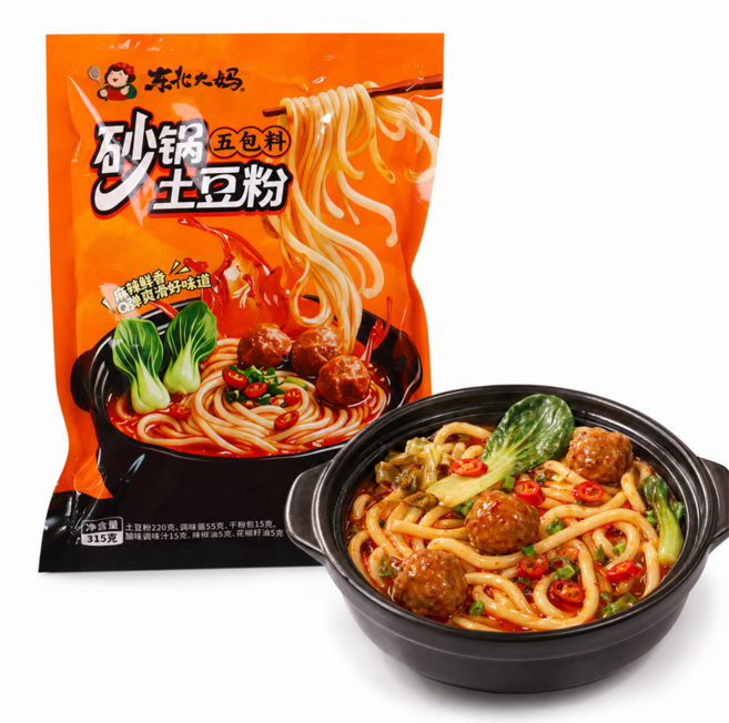 중국식품 투도우펀 감자면 뚝배기 푸짐한 육수 국수 더 진한 매콤한, 1개, 315g