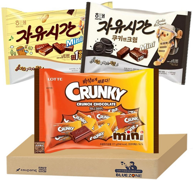 대용량 초코바 자유시간미니480g 자유시간쿠키앤크림400g 크런키미니171g, 1개