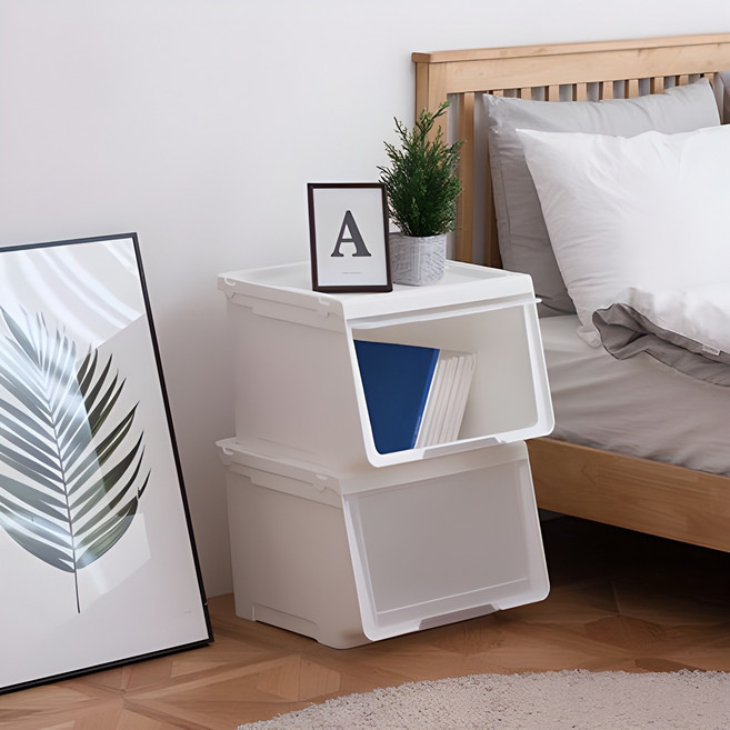 이즈리빙 국내산 슬라이딩 리빙박스, 반투명, 대(455 x 410 x 315 mm), 2개