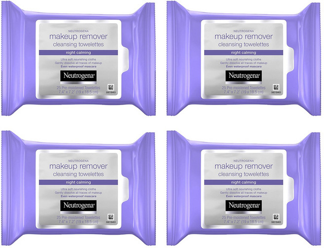 뉴트로지나 메이크업 리무버 클렌징 타월렛 나이트 카밍, 4개