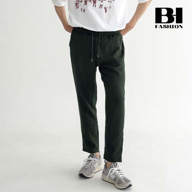 빅히트 패션 남성 린넨 여름 바지 ~2XL까지 밴딩 긴바지 팬츠