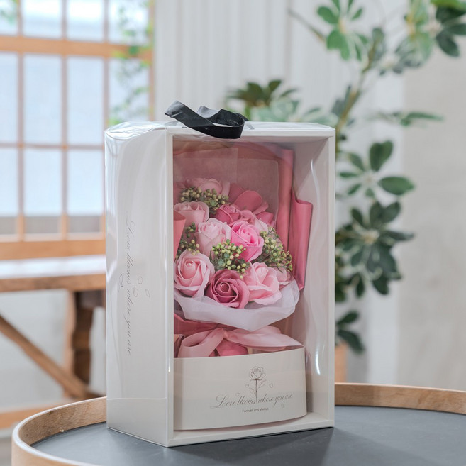 지오머스 꽃다발 비누꽃다발 조화 비누꽃 꽃, 1개, 핑크