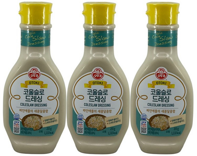 오뚜기 코울슬로 드레싱 소스 255g 3개