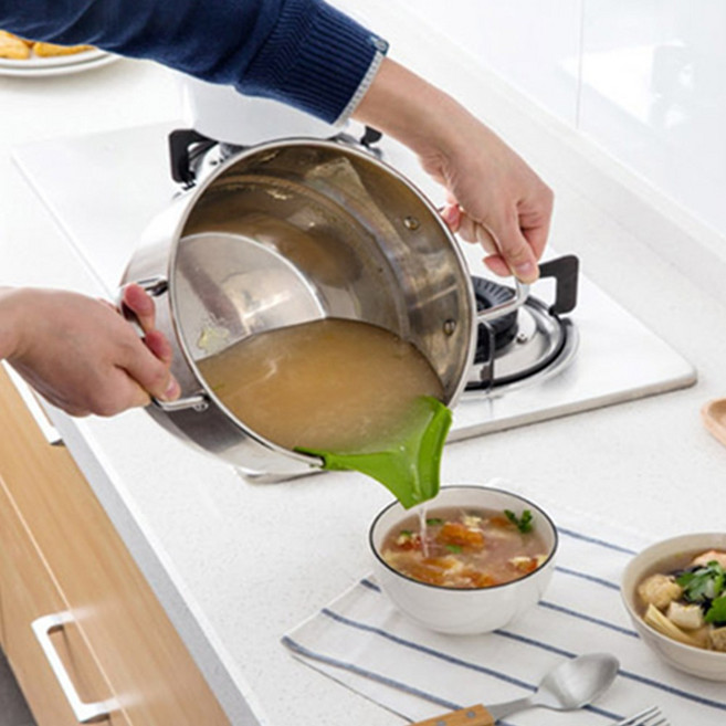 실리콘 국물따르개 냄비주둥이 냄비 깔대기, 실리콘 국물따르개 색상랜덤1p, 1개