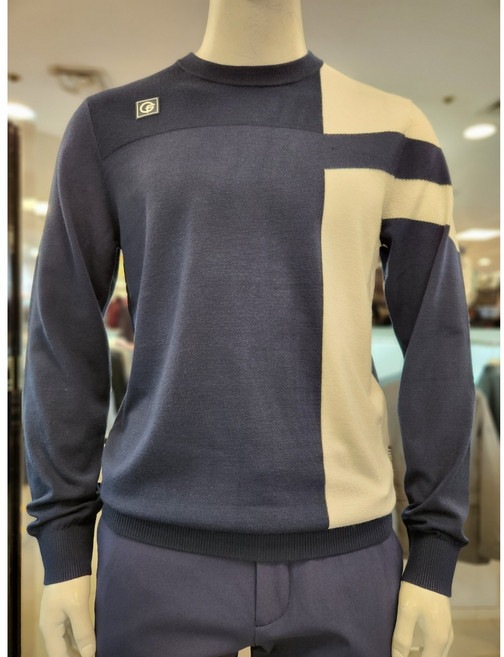 팬텀 [23 SPRING] 남성 컬러 블록 라운드 긴팔 니트 212C1SR901