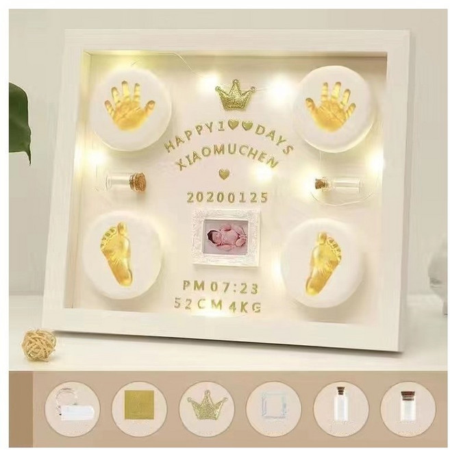 자칠 신생아손발조형물 발도장 발바닥 손바닥 점토 액자 NC-121507, 1개