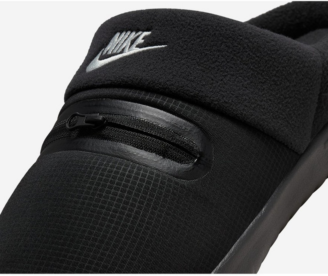 (나이키국내매장판)나이키 버로우 올블랙털 뽀글이 방한 겨울 슬리퍼